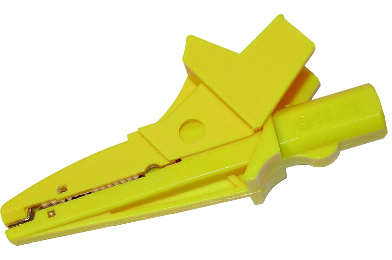 Alligator clip, yellow, 1 kV, 20 A (WAKROYE20K02)