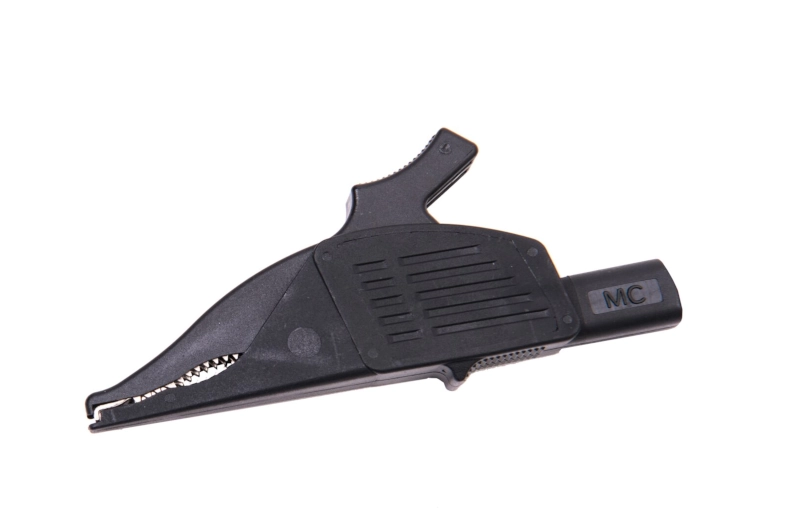 Crocodile clip, black, 1 kV, 32 A